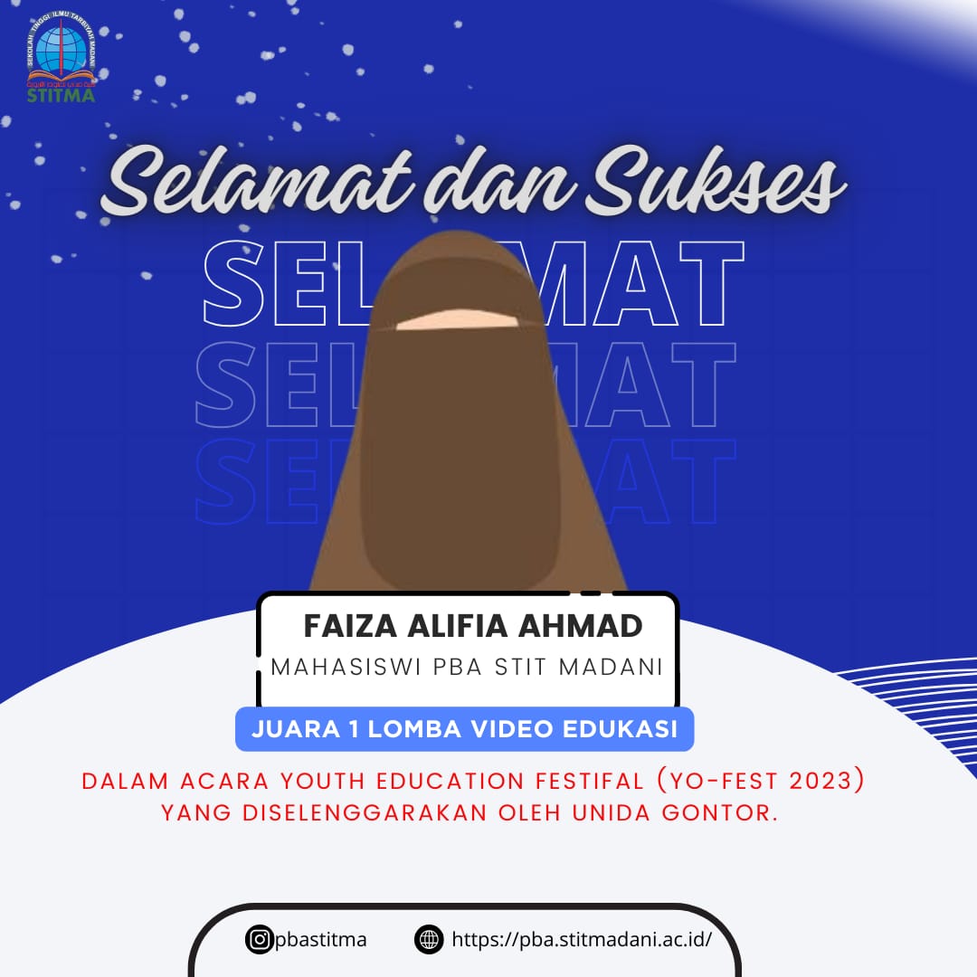 Mahasiswa Program Studi Pendidikan Bahasa Arab STIT Madani Yogyakarta Meraih Juara 1 Lomba Video Edukasi Kreatif Nasional